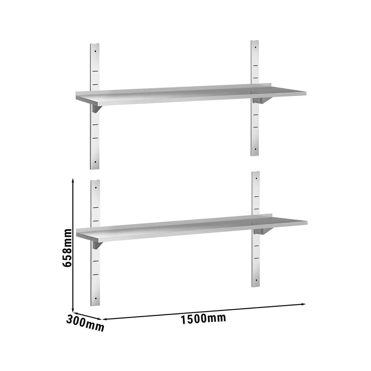 Wandborde PREMIUM - 1500x300mm - mit 2 Etagen