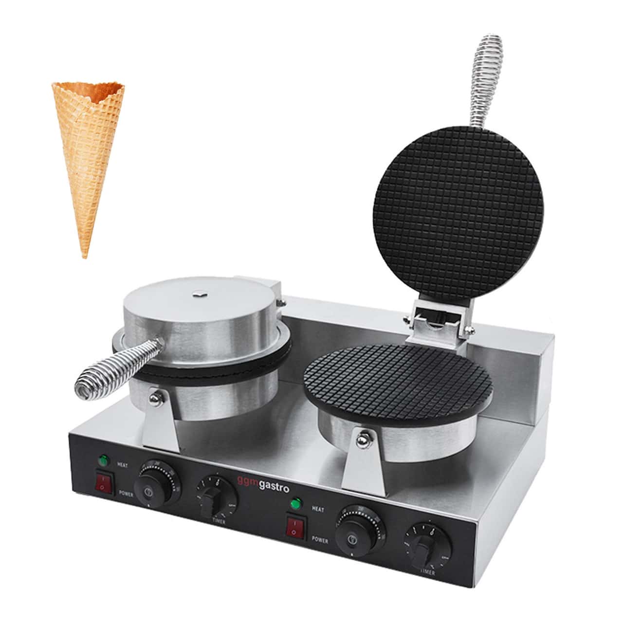 Waffeleisen - Doppelt - 2,6kW - für Eishörnchen - Ø 190mm