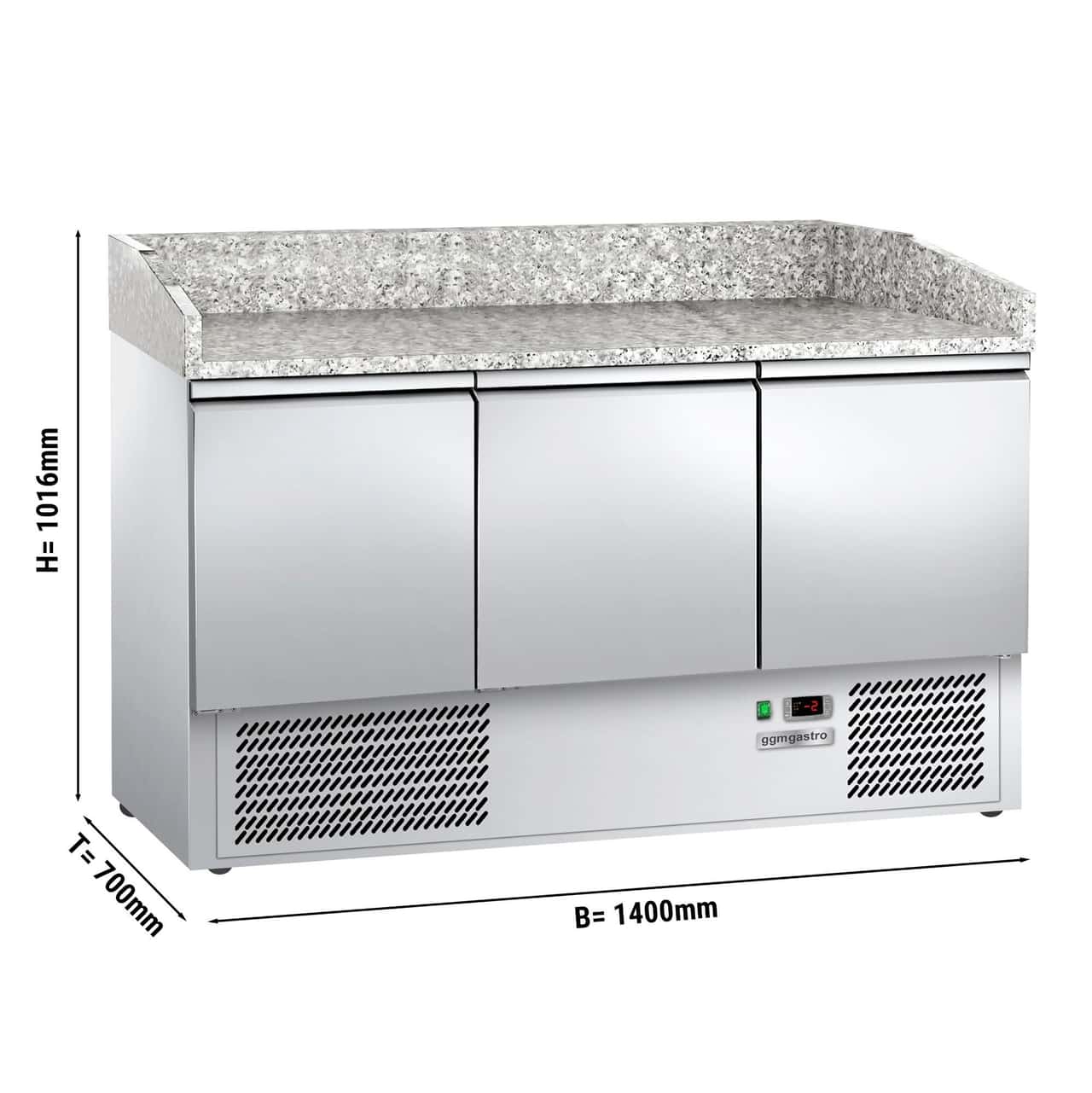 Pizzakühltisch ECO - 1400x700mm - mit 3 Türen