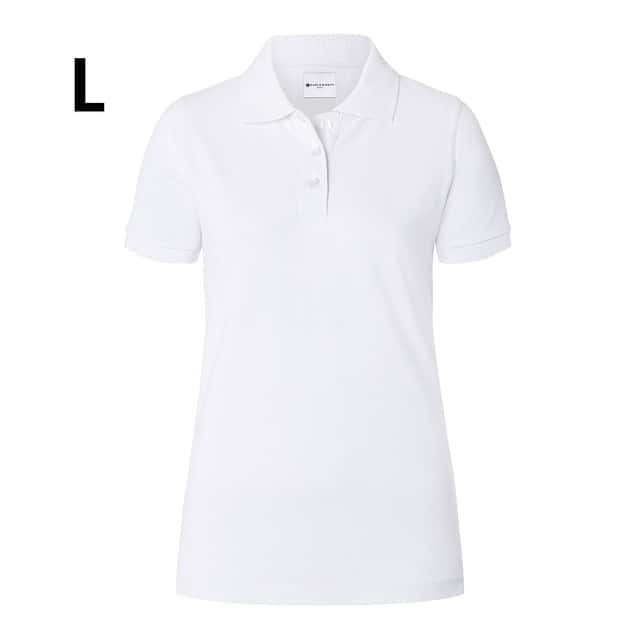 KARLOWSKY | Damen Workwear Poloshirt Basic - Weiß - Größe: L