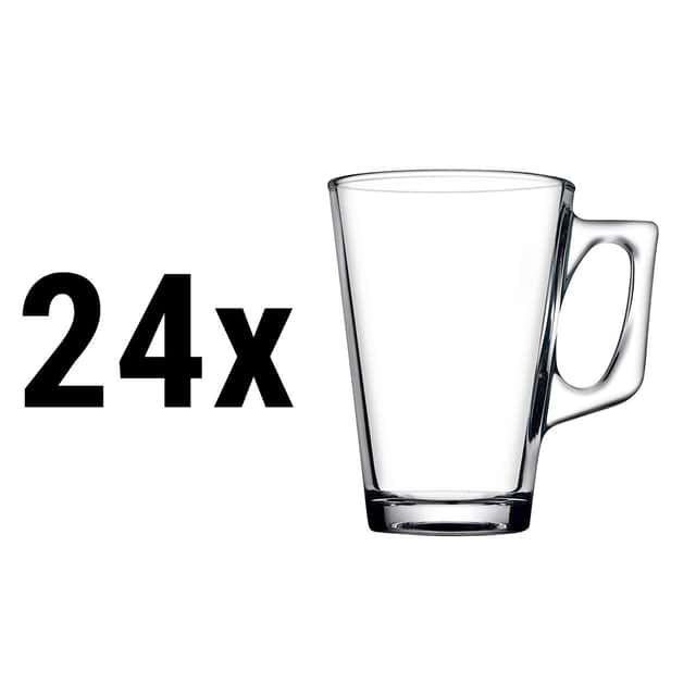 (24 Stück) Teeglas mit Henkel - AQUA - 250 ml