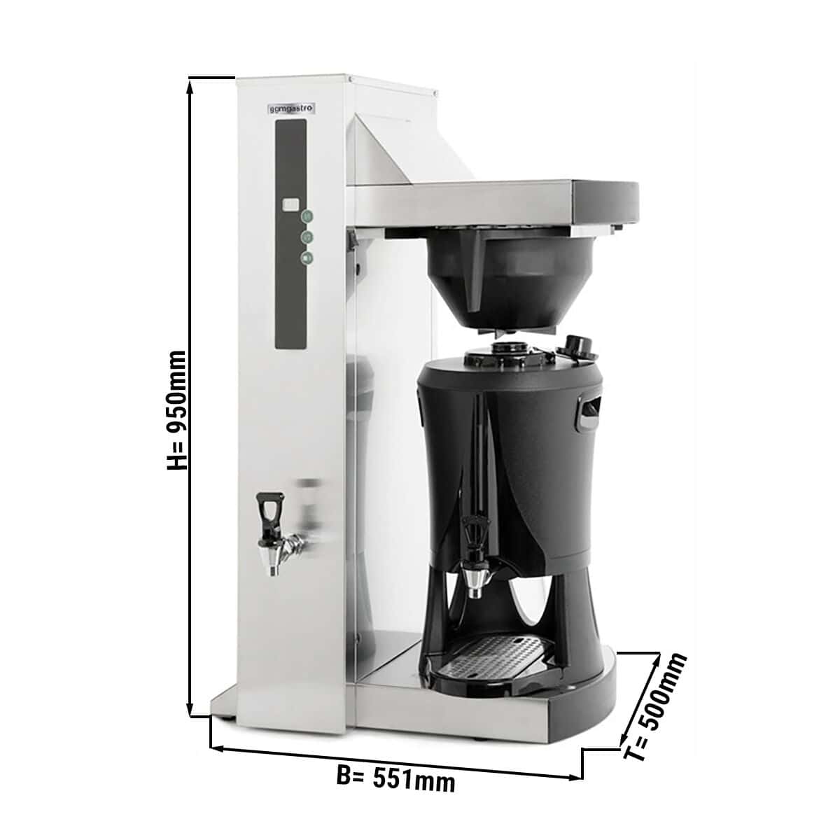 Filterkaffeemaschine mit Heißwasserausgabe - 5 Liter - 4,5 kW - automatischer Wasserbefüllung