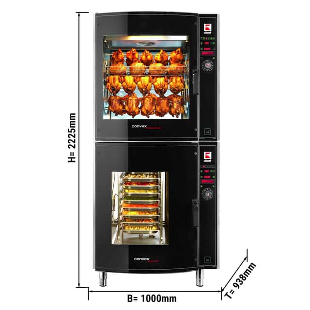 UBERT | Rotierender Hähnchengrill - inkl. CONVEX® Kombidämpfer 8x GN 1/1