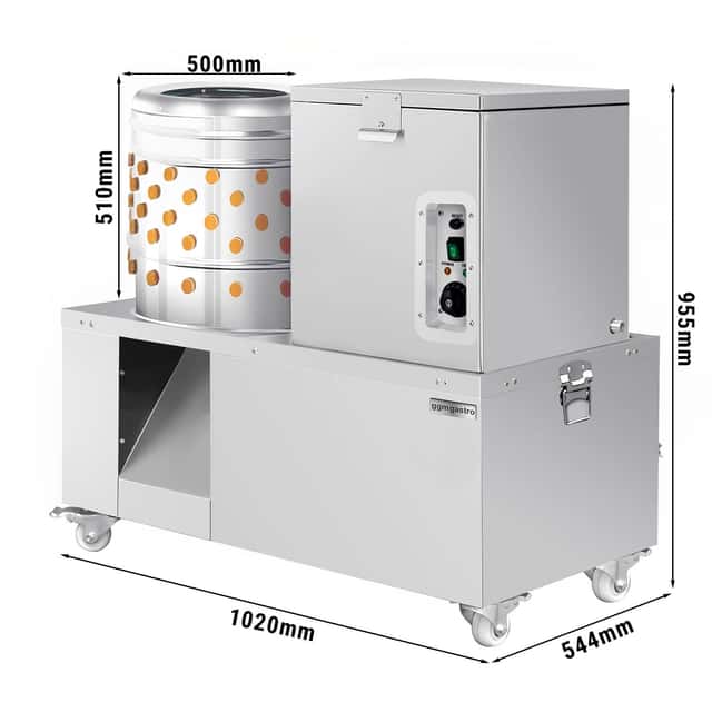 2-in-1 Rupfmaschine und Brühkessel für Geflügel - Trommel  Ø 50 cm