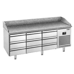 Pizza preparation table Premium PLUS - 1980x700mm - with 9 drawers 