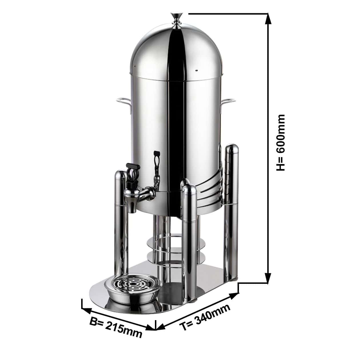 Heißgetränke-Dispenser - 9 Liter - Chrom