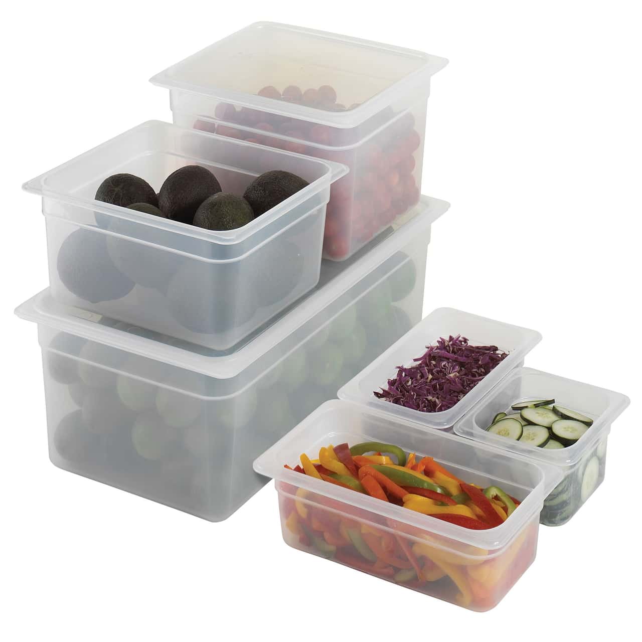 (6 Stück) CAMBRO | CAMWEAR® -  Polypropylen GN-Behälter 1/6 - milchig - Tiefe 100 mm