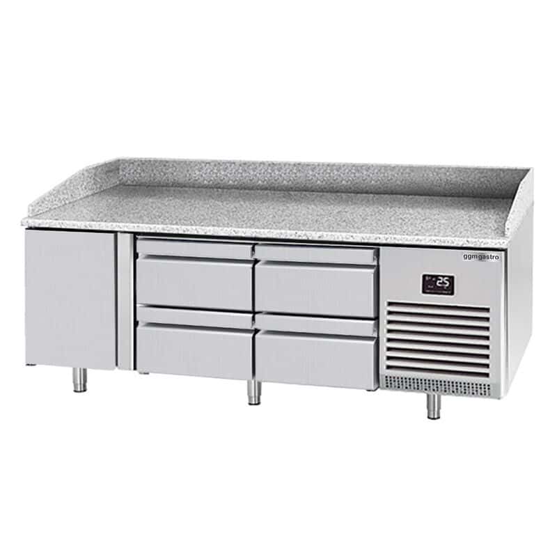 Pizza preparation table  Premium PLUS- 1980x700mm - with 1 door & 4 drawers