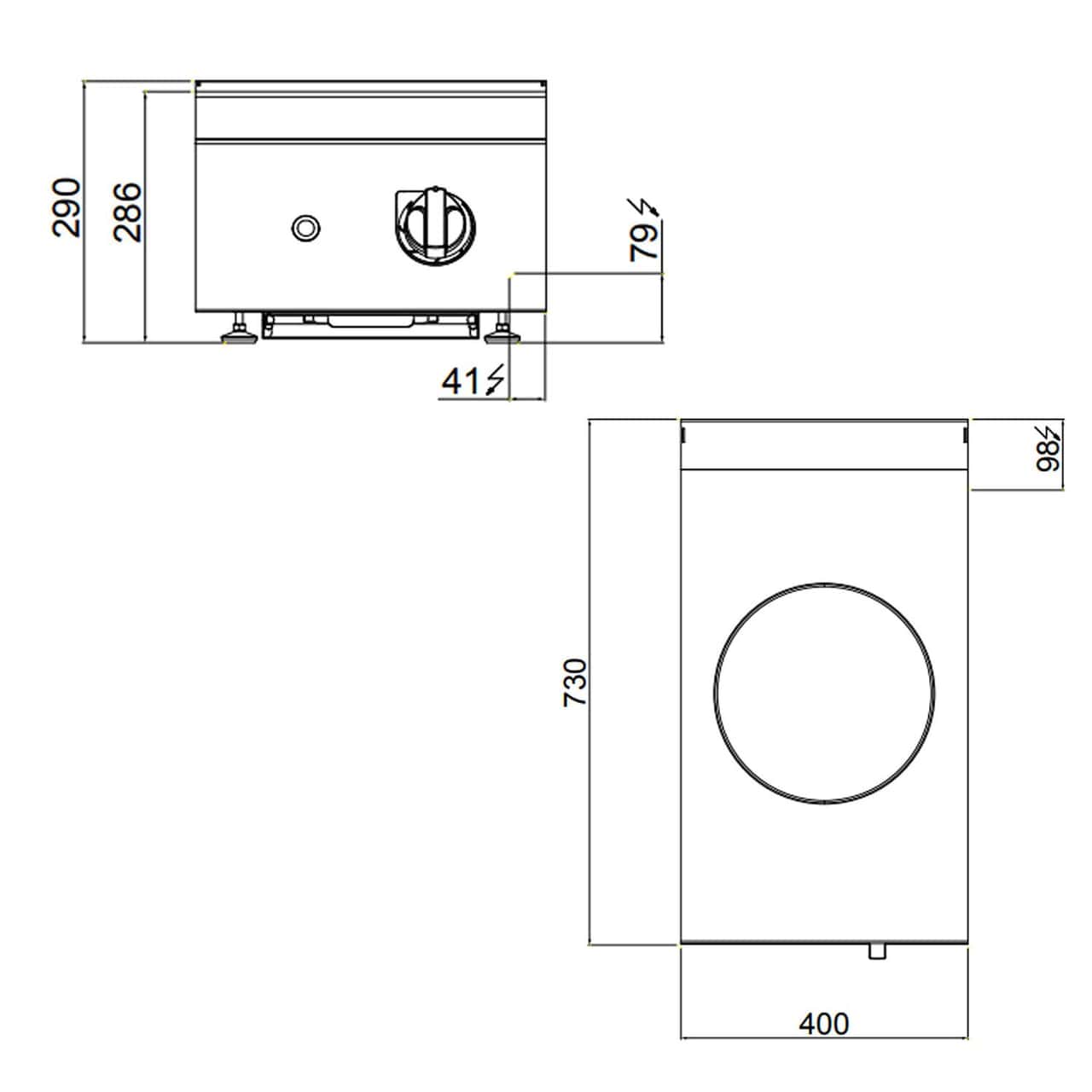 Induktionswok - 3,5 kW - 1 Kochstelle - Ø 300 mm