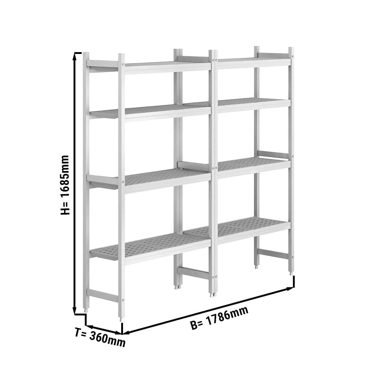 Regalset Aluminium (Eloxiert) - Bautiefe: 360 mm