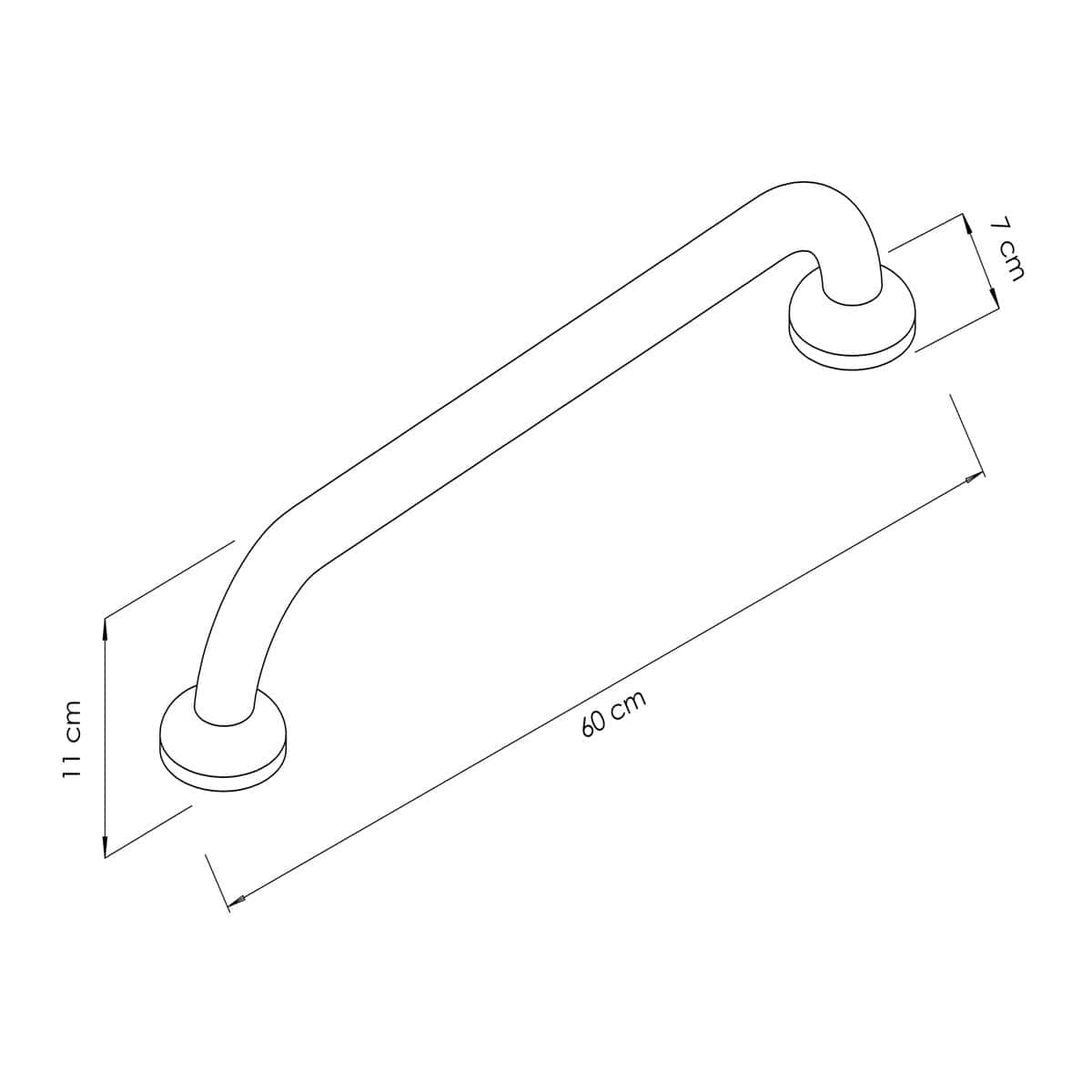 Haltegriff - Edelstahl - Länge: 600mm