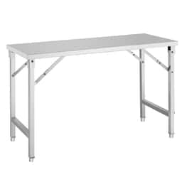 Stainless steel work table - foldable - 1400x600mm