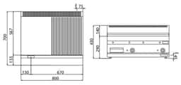 Elektrický gril - hladký + drážkovaný (7,1 kW) - vč. podstavce se 2 dveřmi