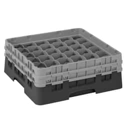 CAMBRO | CAMRACK® - Gläserspülkorb 1/1 - 36 Fächer - mit 2 Extender - 500x500mm - Schwarz