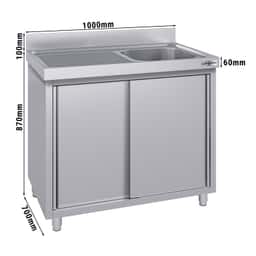 Spülschrank ECO - 1000x700mm - mit 1 Becken recht