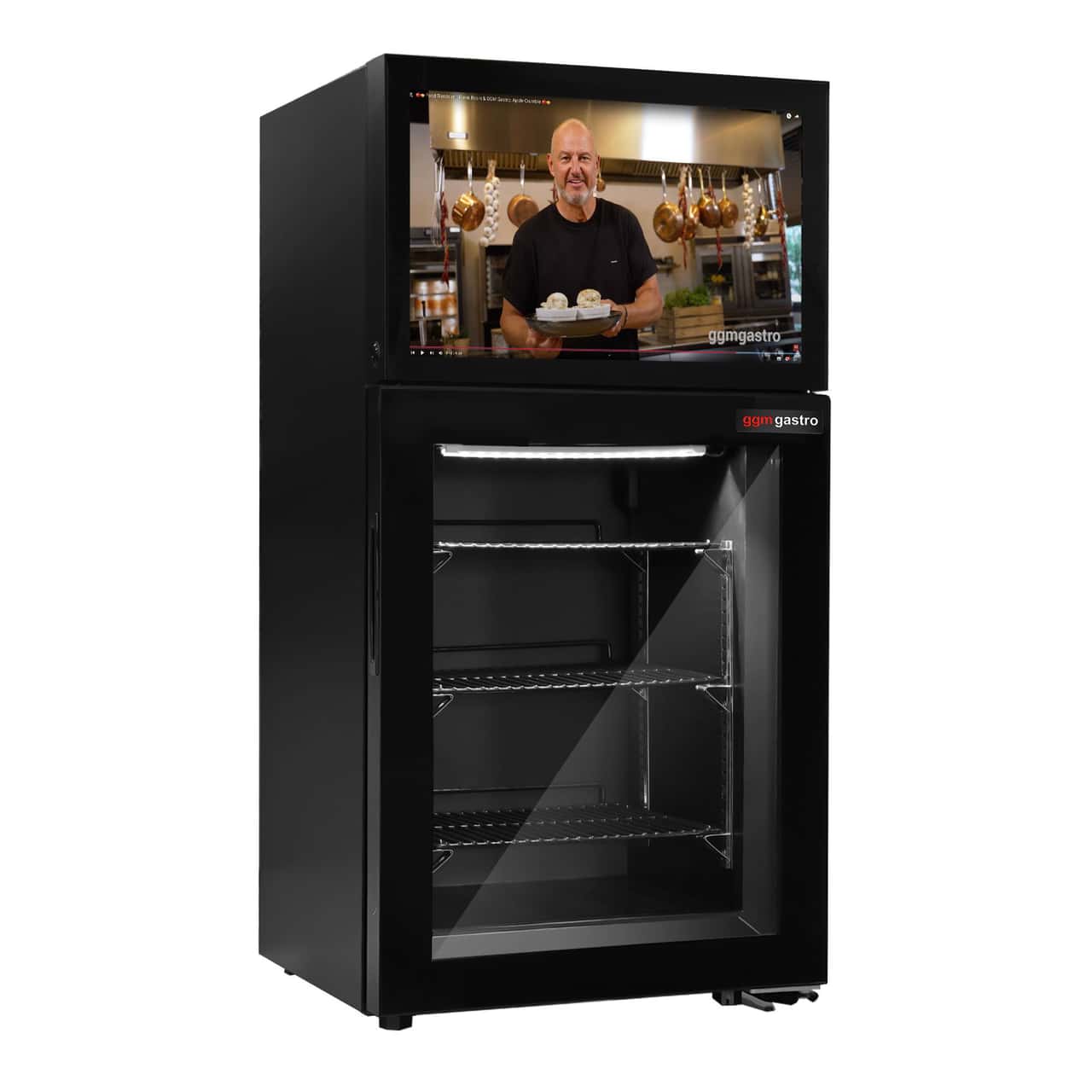 Minibar-Tiefkühlschrank - 460mm - 1 Glastür & eingebautem 19 Zoll LCD-Display