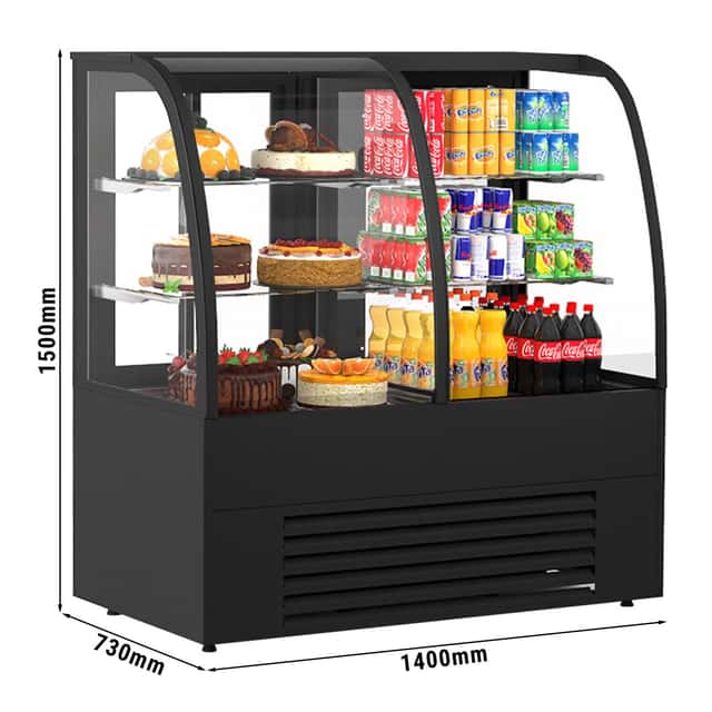 Kuchenvitrine - Self-Service - 1400mm - mit LED-Beleuchtung & 2 Ablagen