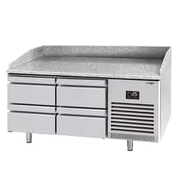 Pizza preparation table Premium PLUS- 1490x700mm- with 4 drawers 