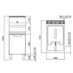 Gas Fritteuse - 20 Liter - 16,5 kW