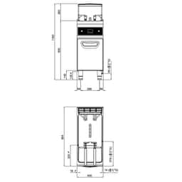 Gas Fritteuse - 20 Liter - 17,5 kW - mit Ölfilterung & automatische Korbanhebung