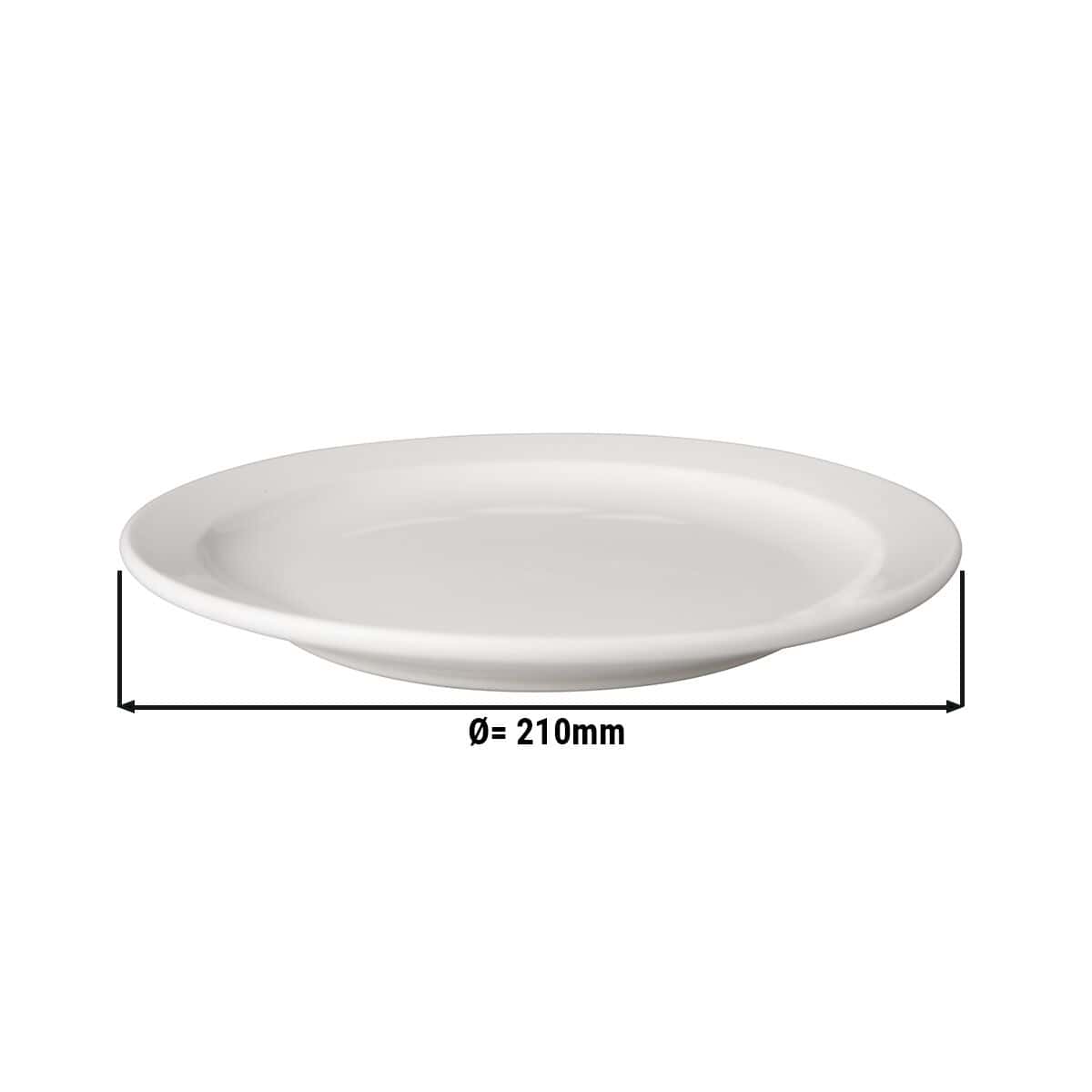 (6 pieces) BUDGETLINE - Flat plate Mammoet - Ø 21 cm - White