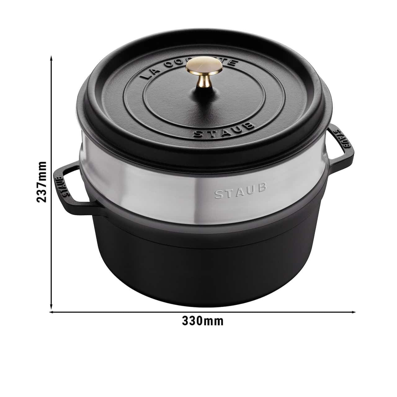 STAUB | LA COCOTTE - Cocotte mit Dämpfeinsatz - Ø 260mm - Gusseisen - Schwarz