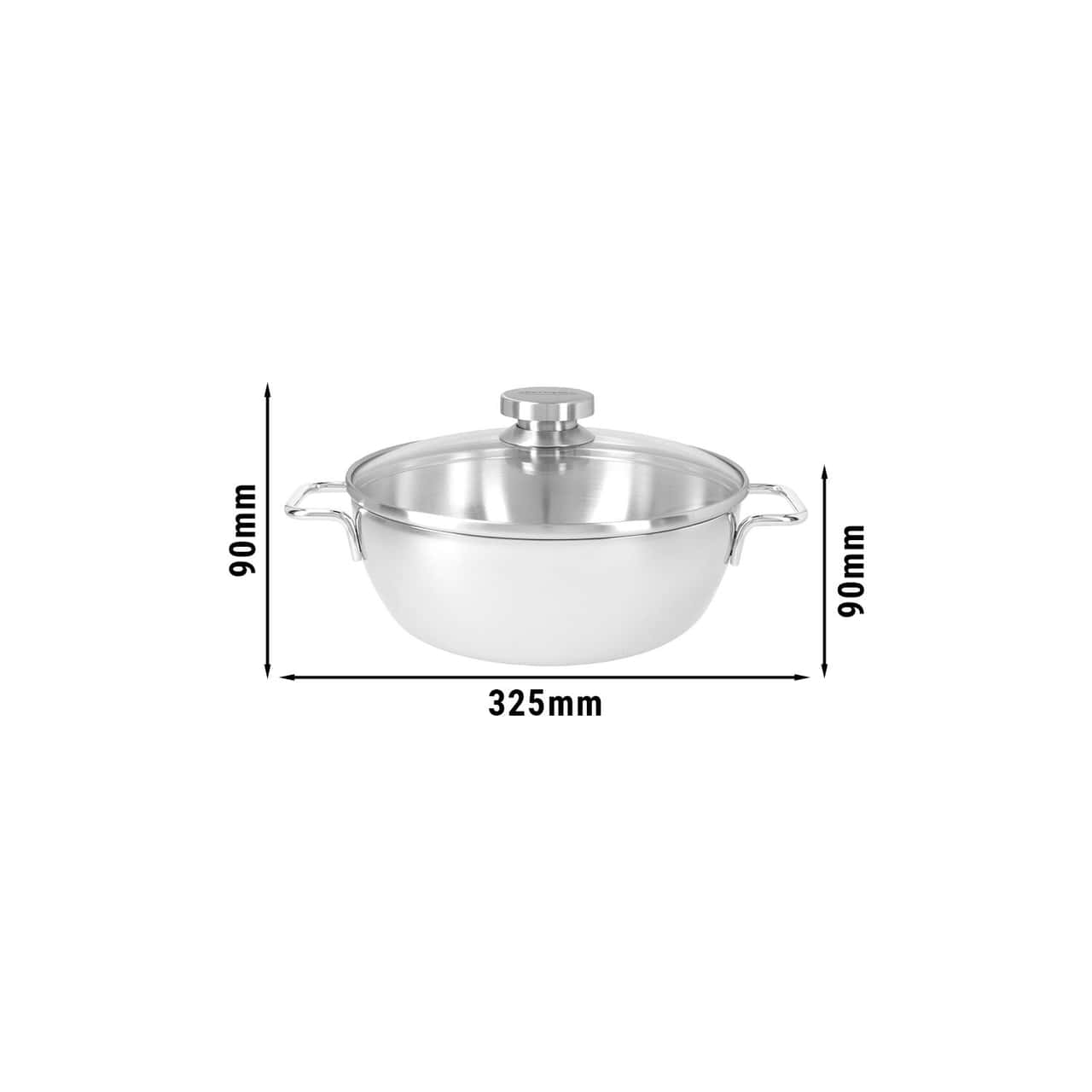 DEMEYERE | APOLLO 7 - konische Schmorpfanne mit Glasdeckel - Ø 240mm - Edelstahl