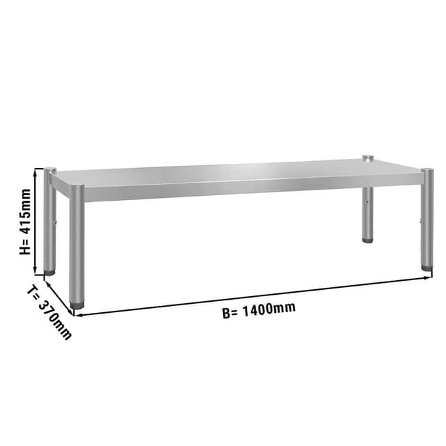 Aufsatzbord PREMIUM - 1415x370mm - mit 1 Etage - Höhe: 415mm