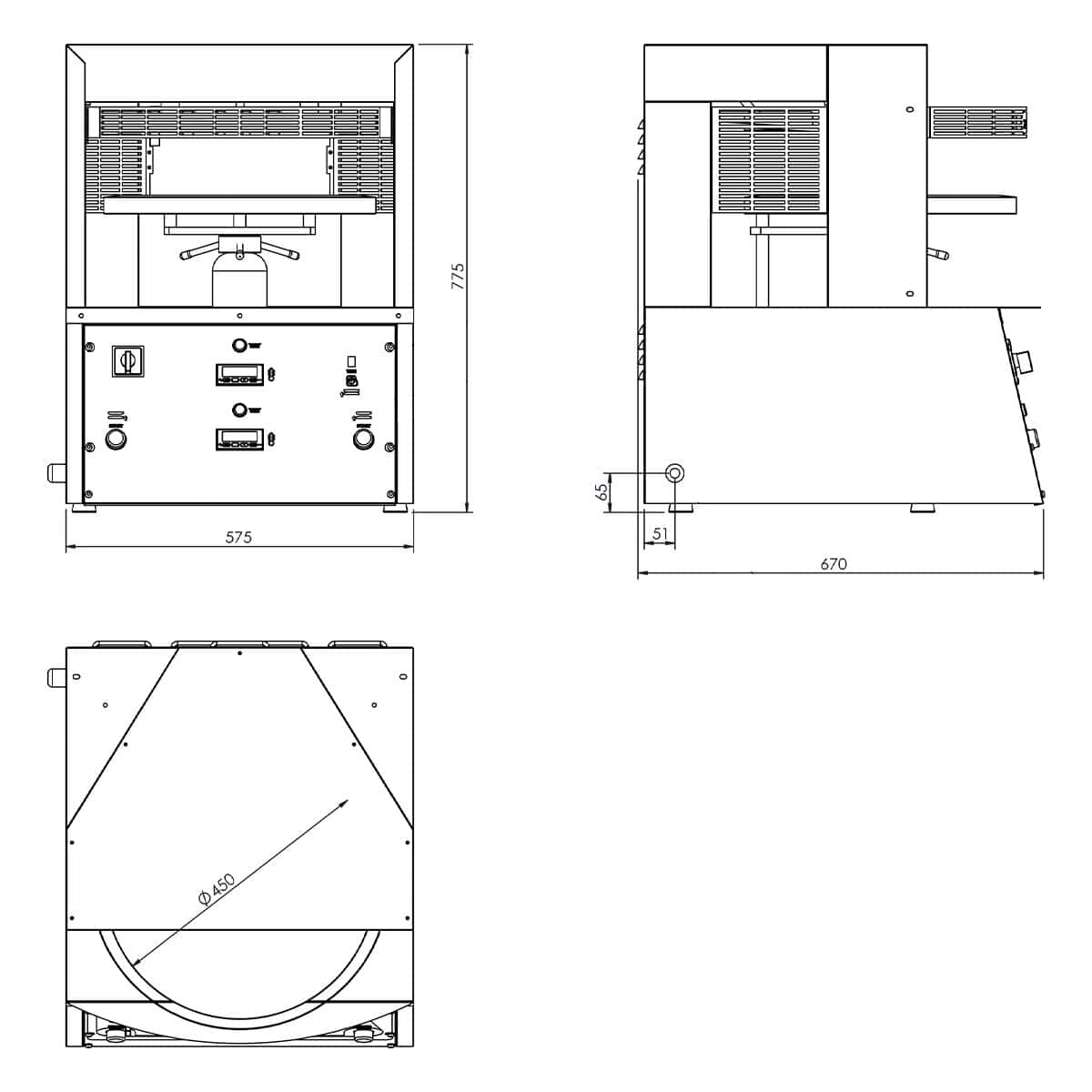 Pizzapresse/ Former - Ø 45 cm