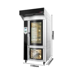 Rotierender Bäckerei-Heißluftofen - Touch - 10x EN 60x40 -  inkl. Haube & Gärschrank 