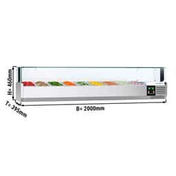 Kühlaufsatzvitrine PREMIUM mit LED-Licht - 2000x395mm - 9x GN 1/3