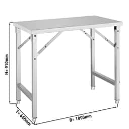 Edelstahl Arbeitstisch - klappbar - 1000x600mm