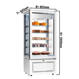 Panorama-Tiefkühlvitrine - 457 Liter - 800mm - 5 Ablagen - Weiß