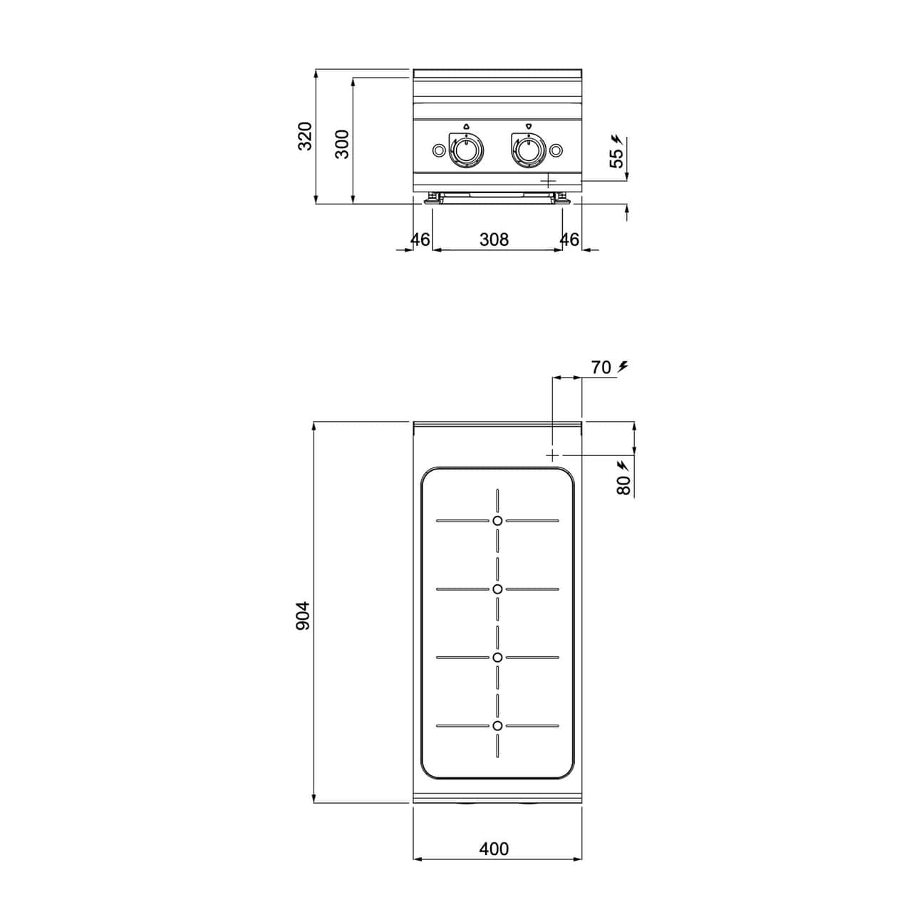 Induktion Glühplattenherd - 14 kW