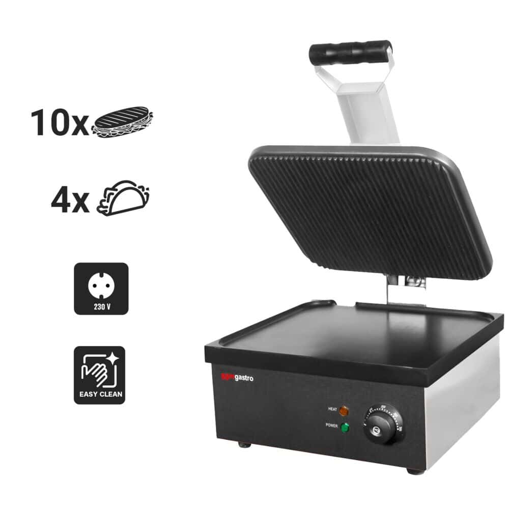 Kontaktgrill - 2,2 kW - glatt & gerillt - Grillfläche: 350x330mm