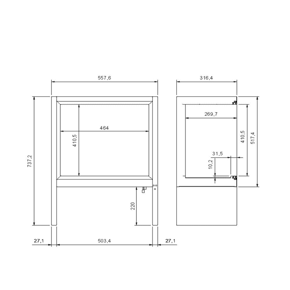 Glasvereiser / Glas Froster - 52,5 Liter - mit 1 Glastür