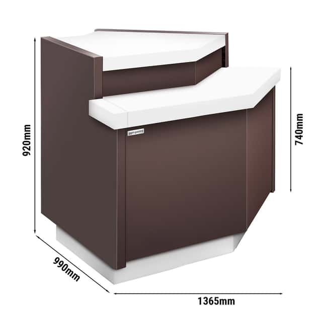 Eck-Kassentisch RIGA - 1180mm - 45° Außen