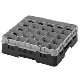 CAMBRO | CAMRACK® - Koš na sklo 1/1 s 1 nástavcem - 500x500mm - 25 přihrádek - černý