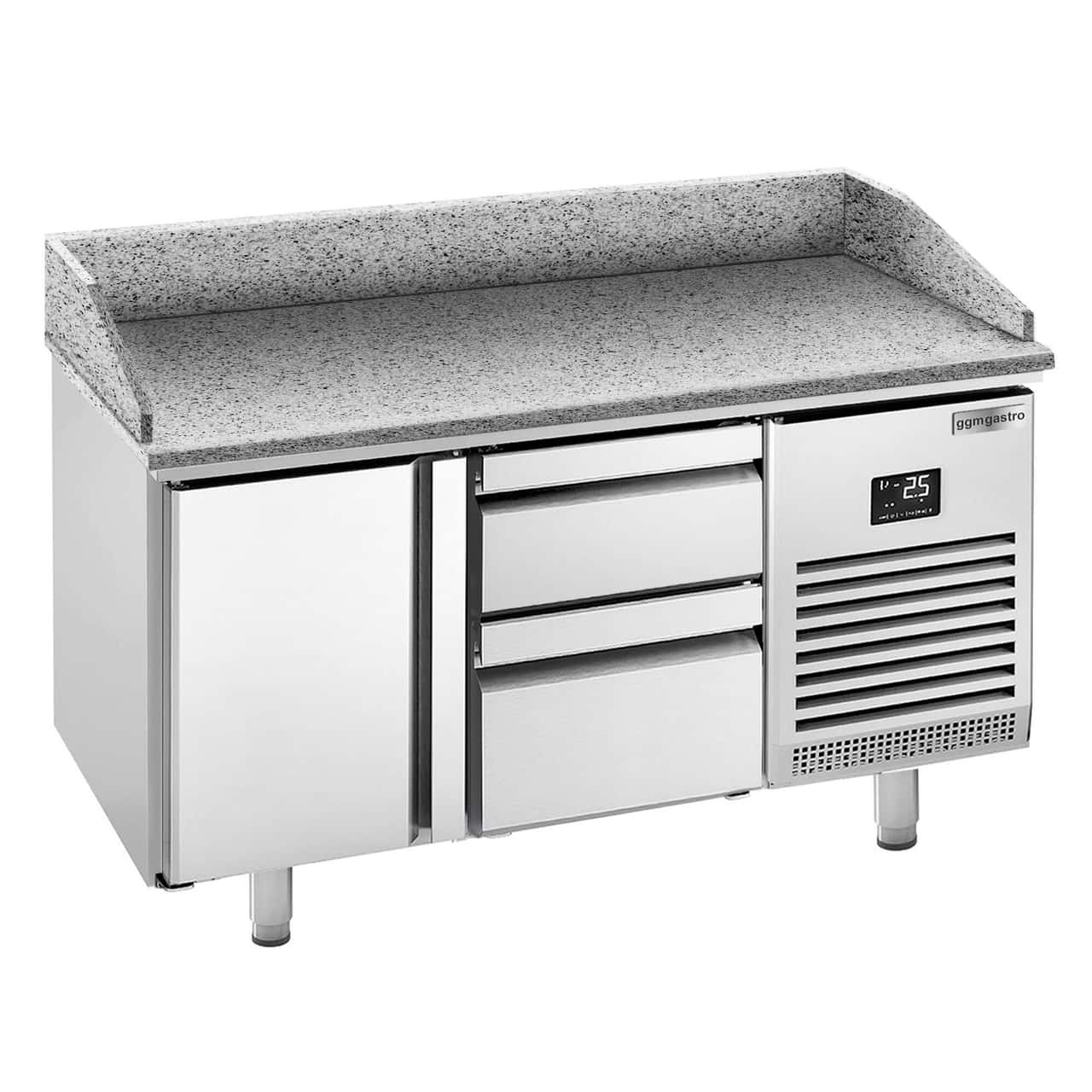 Pizza preparation table Premium PLUS- 1490x700mm- with 1 door & 2 drawers 