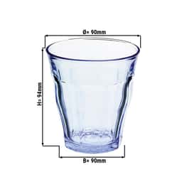 (12 Stück) Duralex Allzweck Trinkglas - PICARDIE - 310 ml - Blau-Transparent