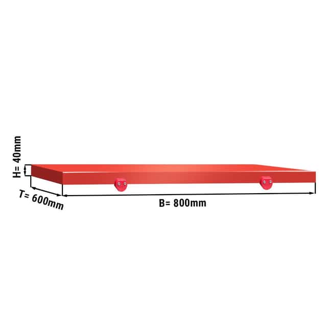 Schneideplatte für Arbeitstisch - 800x600mm - Rot