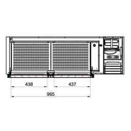 Bar- & Getränkekühltisch Premium - 1435x528mm - 260 Liter - mit 2 Glastüren