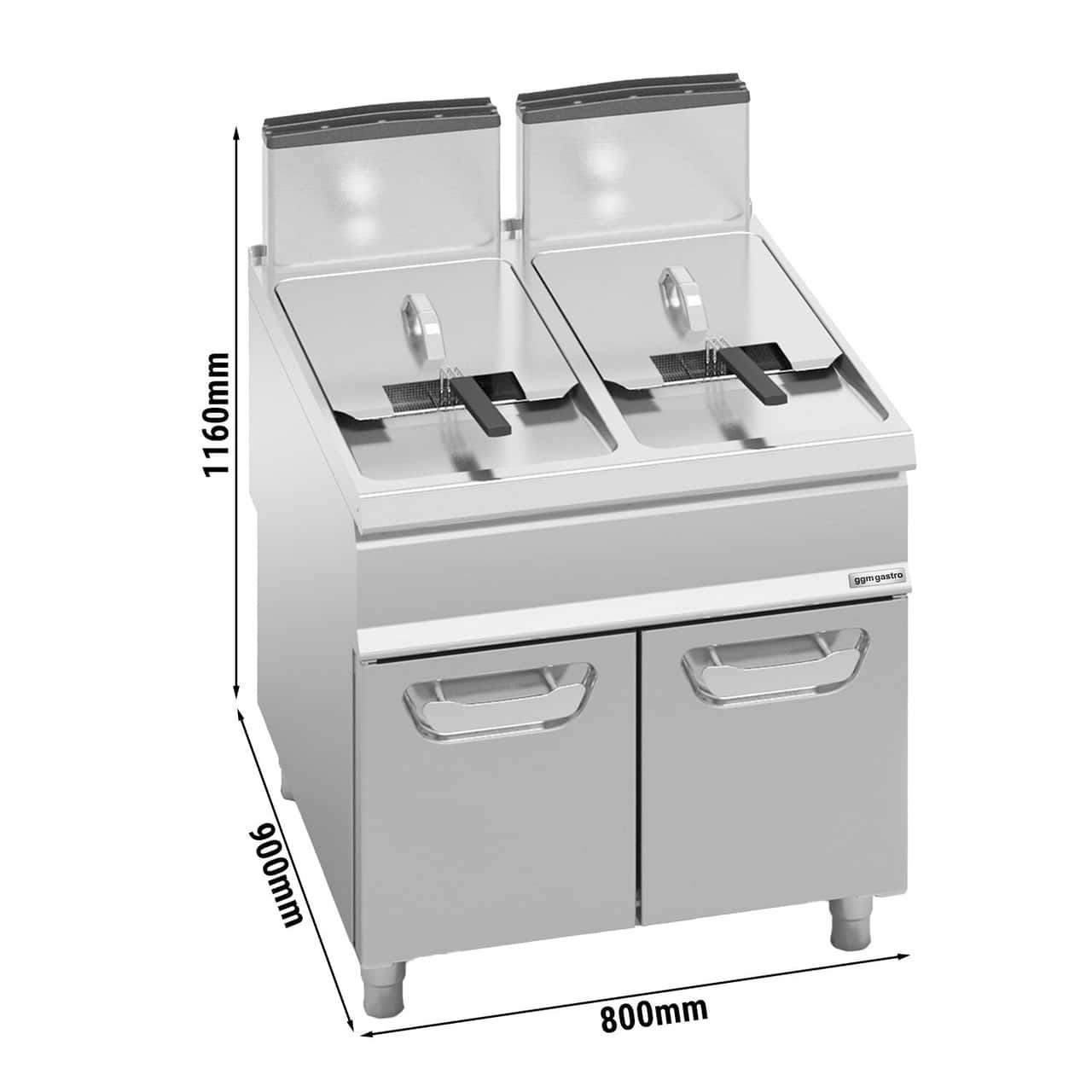 Gas Doppelfritteuse - 20+20 Liter - 35 kW