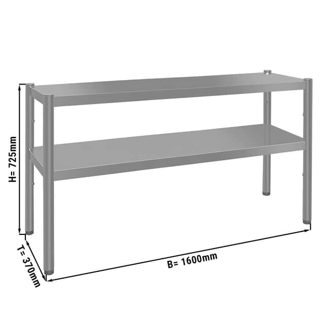 Aufsatzbord ECO - 1600x370mm - mit 2 Etagen - 0,7 m hoch