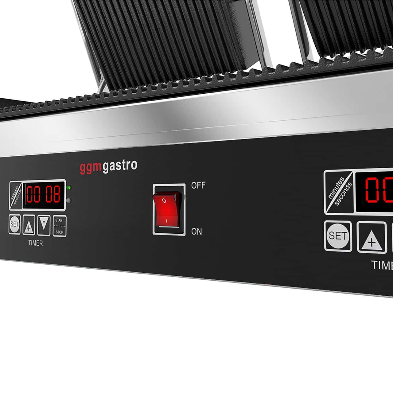 Kontaktgrill - 3,6 kW - Digital - oben & unten Gerillt - Grillfläche: 480x230mm