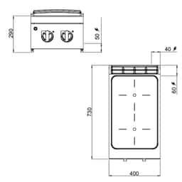 Infrarotherd - 6,4 kW - 2 Kochfelder