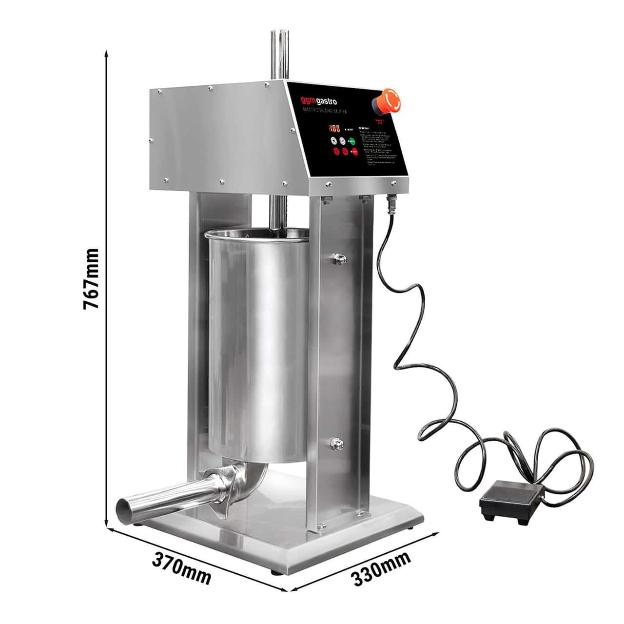 Elektrischer Wurstfüller - 15 Liter - 90 Watt - Edelstahl