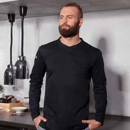 (6 Stück) KARLOWSKY | Langarm Herren Arbeitsshirt Performance - Schwarz - Größe: 2XL