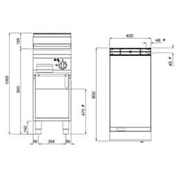 Elektro Bratplatte - 5,7 kW - Glatt