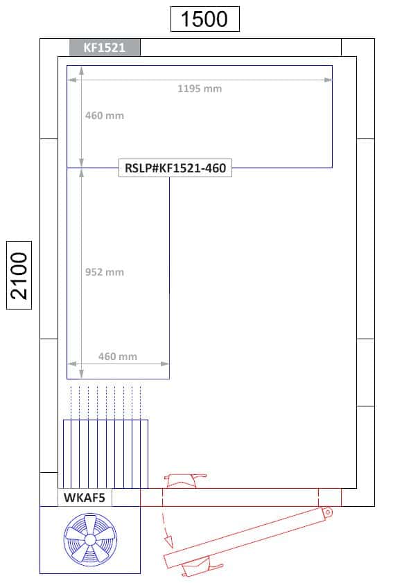 Regalset Aluminium - L-Form - Bautiefe: 460 mm